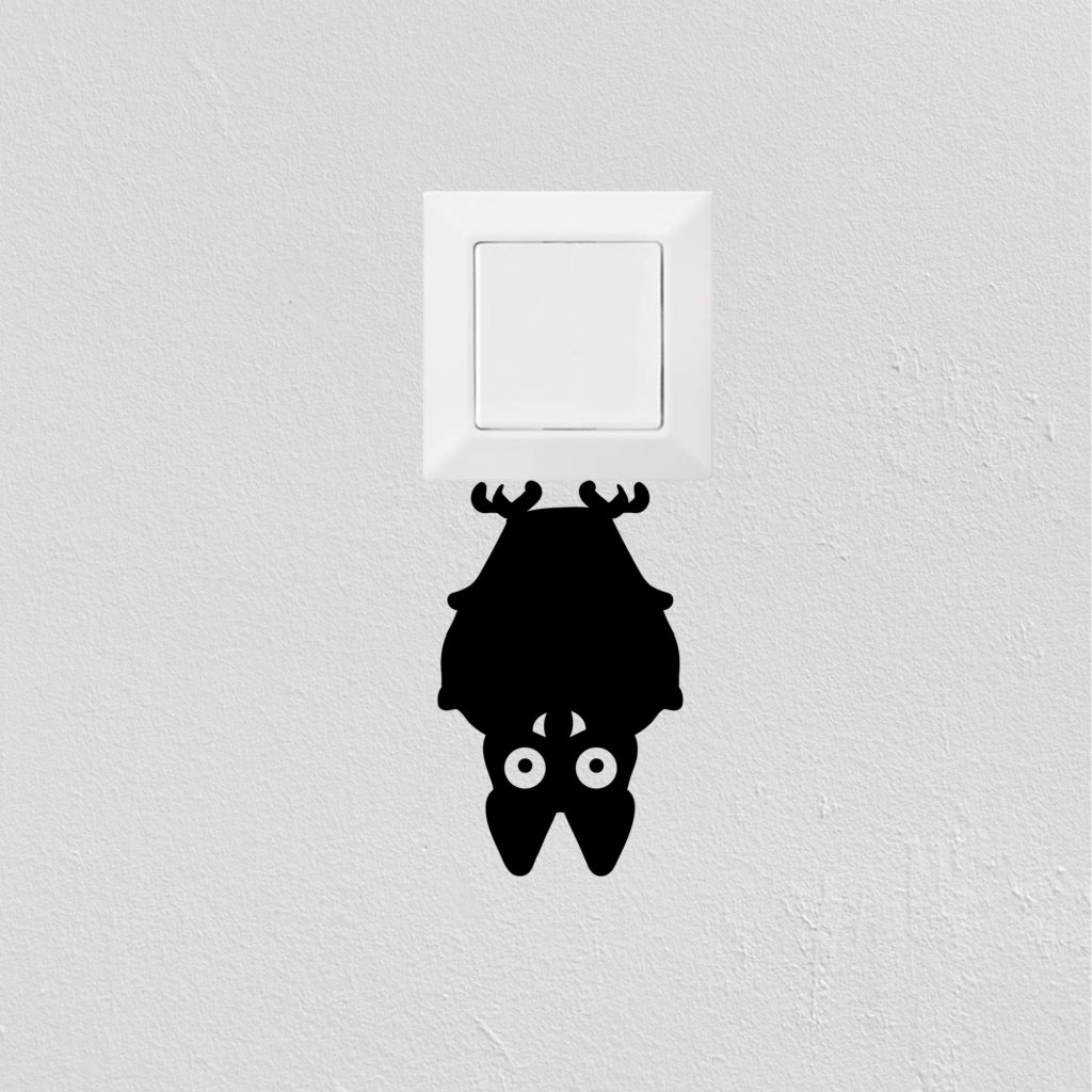 Wandtattoo Aufkleber für Lichtschalter / Steckdose Wanddeko Gothic Fledermaus Bat